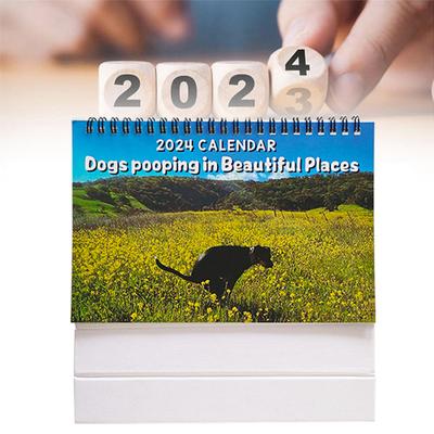2024 Calendar Dogs Pooping In Beautiful Places Humor Gift Prank Calendar
