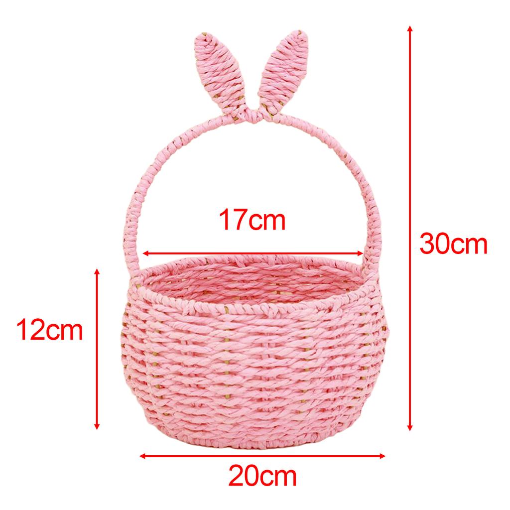 Woven Easter Basket for Kids Easter Bunny & Egg Hunt Basket for Display Vegetable Wedding Party Favors Baby Shower Gift Basket
