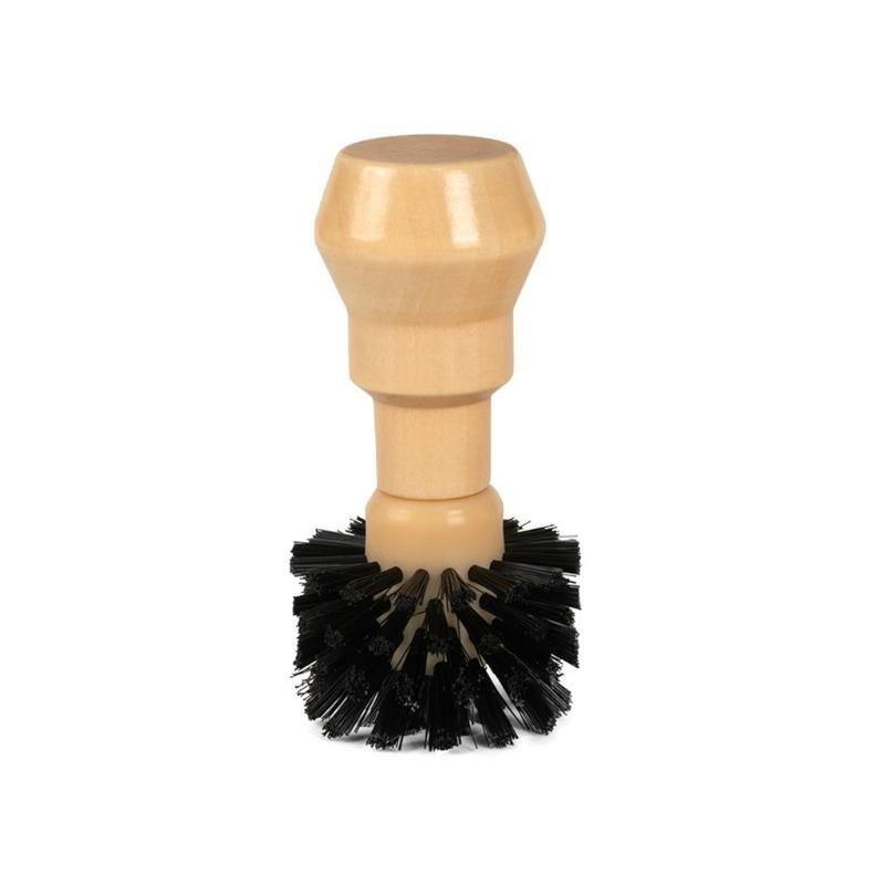 Heavy Duty Espresso Machine Brush With Stiff Nylon Fibers and Ergonomic Beechwood Handle Kitchen Tool