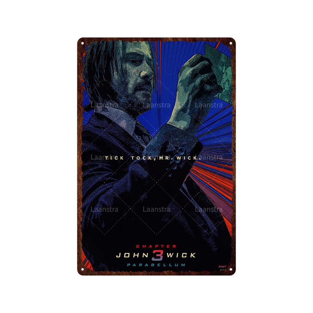 Vintage Movie Poster John Wick Poster Metal Sign Decorative Tin Painting Home Cafe Bar Kraft Poster Wall Sticker Decoration