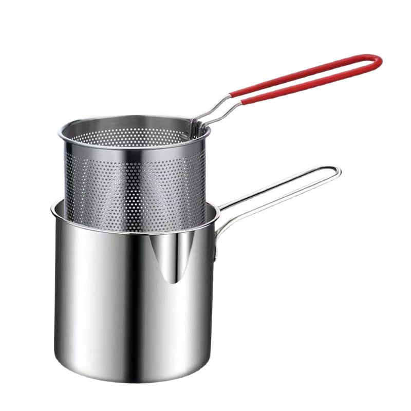 Mini Freidora de Acero Inoxidable 304 para Huevos y Ahorro de Aceite, Multifuncional para Cocinas de Inducción y Gas.