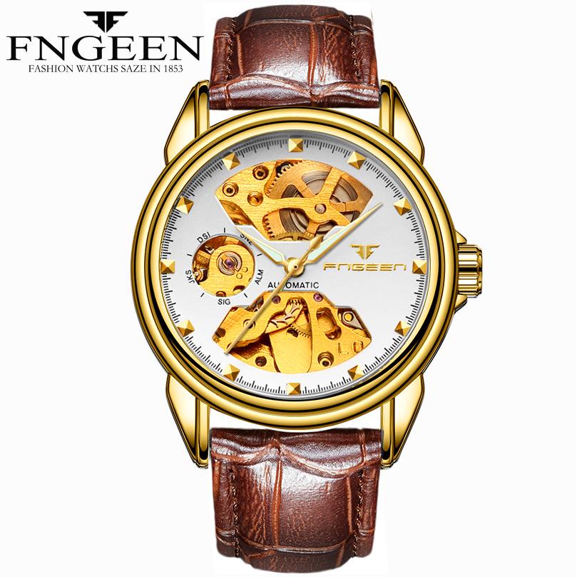 Couple Mechanical Watch Business Double-sided Hollow Men's Watch Waterproof Mechanical Gift Watch