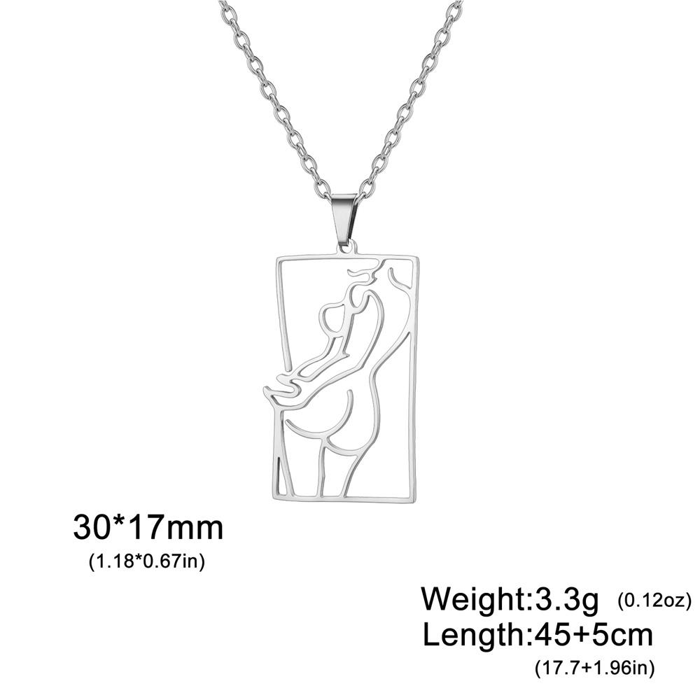 My Shape Shapely Beauty Women Necklaces Charming Pictorial Girl Pendants Pendants Neck Chain Stainless Steel Fashion Jewelry