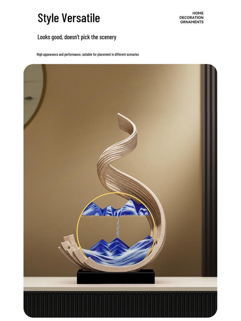 Elegant Flowing Sand Painting Ornament - High-End Decor for Living Room, TV Cabinet, Office, or Housewarming Gift