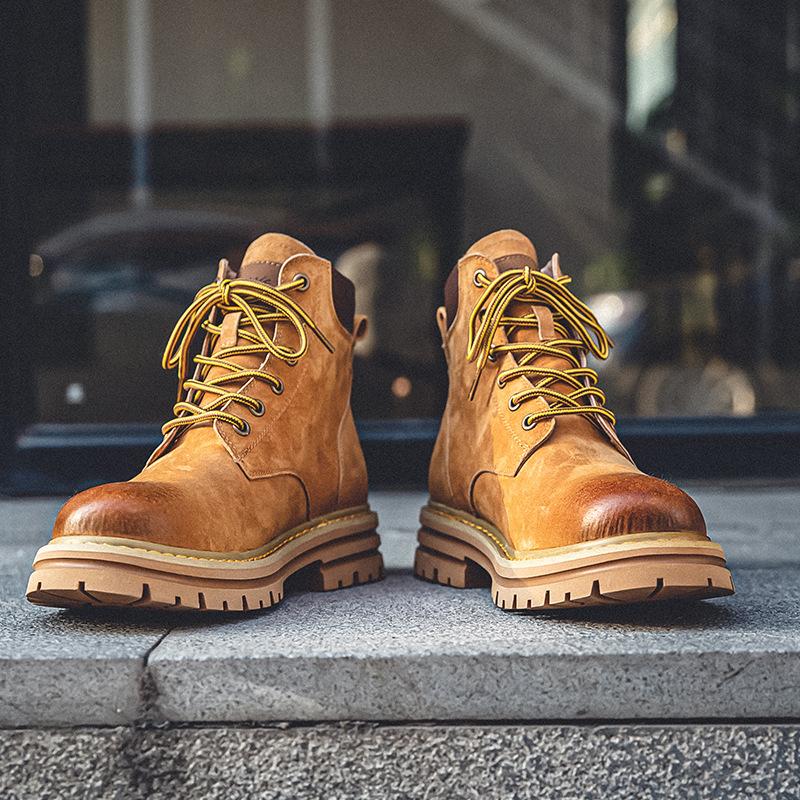 2360 Dick Martin Boots Women's British Retro Pigskin Boots Autumn and Winter Outdoor Tooling Medium Boots Women