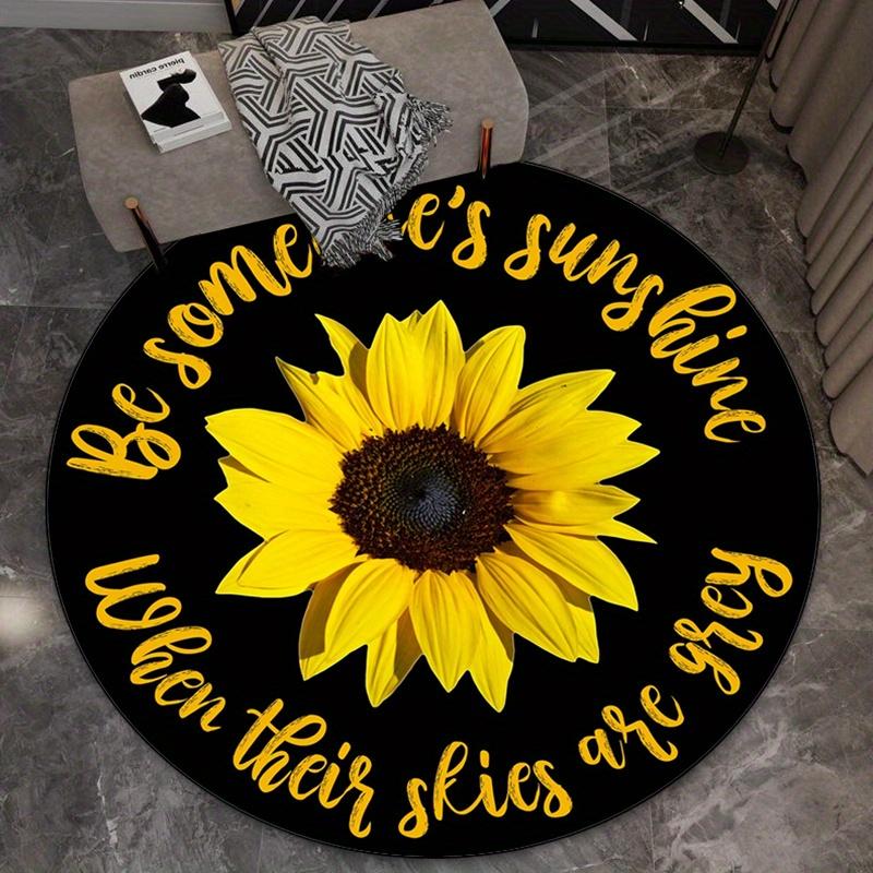 Rustic Stone Pattern Round Area Rug Watercolor Cobblestone Circular Floor Carpet Vintage Welcome Mat for Living Room Decor