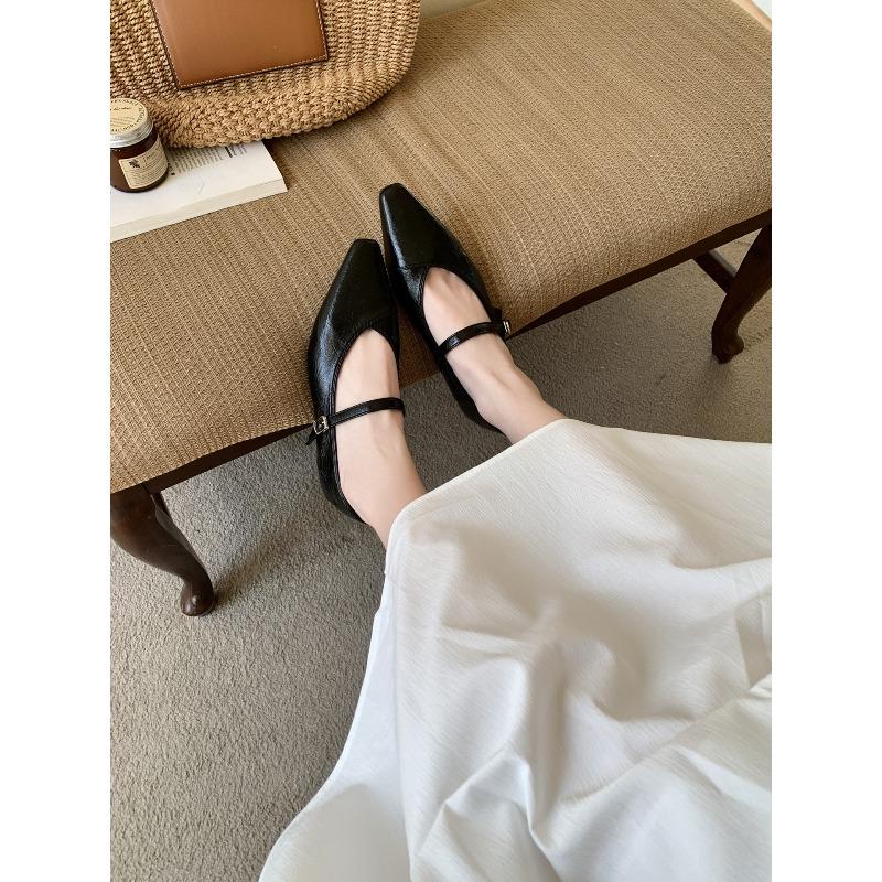 French Mary Jane Single Shoes Women'S Shoes New Spring Evening With Skirt Doudou Low Heeled Ladyshoes