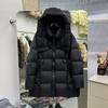 Nuovo piumino d'oca bianca invernale da donna medio e lungo ispessito sciolto a sacco nuvola soffice cappotto sottile
