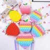 Rainbow Pop-It Kids Day Backpack with Educational Bubbles - Portable Decompression Toy for Girls