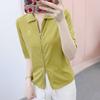 Spring and Summer Hanpai Brand Counter Women's Fashion Korean Version Lapel All Zippered Knitted Small Shirt