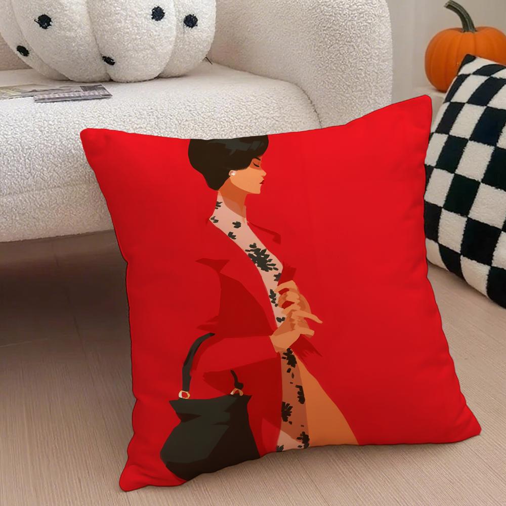 Chinese Nostalgic Reminiscent MMaggie Cheung Cushion Cover Throw Pillow Cover Hidden Button Durable Polyester Chair Cushion