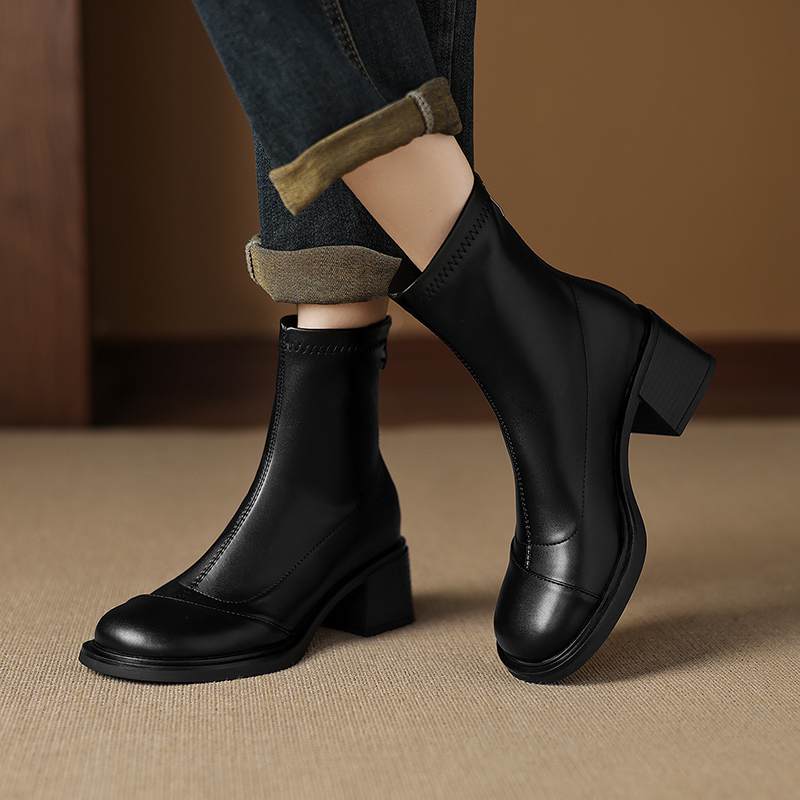 Krazing Pot Microfiber Winter Round Toe Modern Platform Size 33 Boots Size 43 Office Lady Women Fashion Ankle Boots