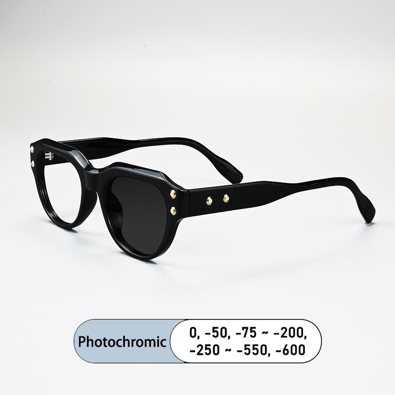 Brand Design Rice Nail Stripes Frame Men Myopia Glasses Prescription Nearsight Anti Blue Ray Women Short Light Optical Eyewear