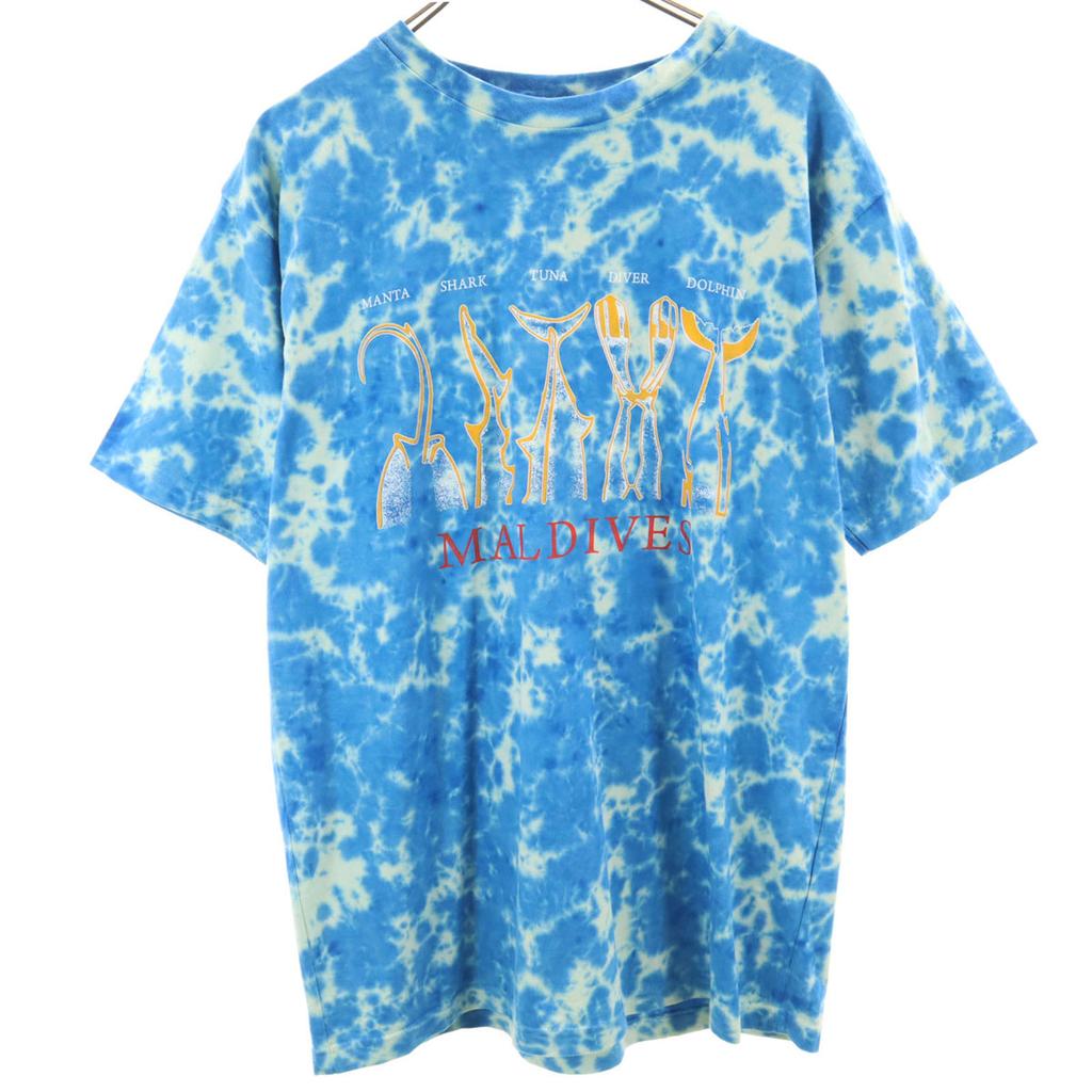 FAIHA Caustics Pattern Short Sleeve T-shirt M Blue Men's Used