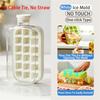 Silicone One-click Ice Mold Bottle Cooler Cup with Straw Ice Cube Tray with Lid for Freezer Creative NO TOUCH Mould for Summer