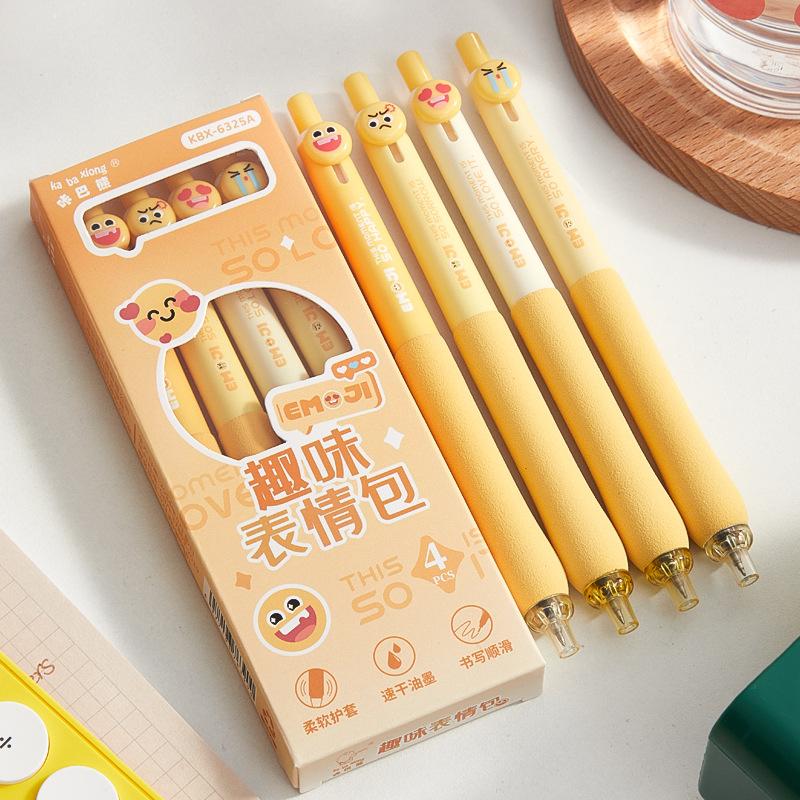 

4 шт. Набор цветных шоколадных гелевых ручек в коробке Emotion 0,5 мм шариковая ручка черного цвета с чернилами для письма