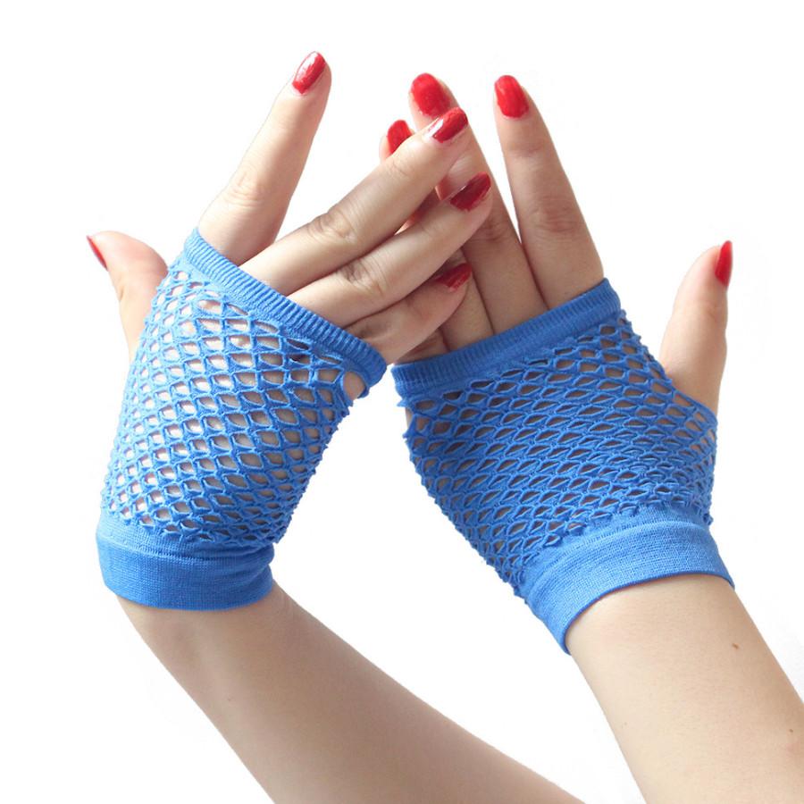1 Pair Black Punk Gothic Short Fishnet Net Gloves for Women Fingerless Mesh Gloves Rock Night Club Party Sexy Arm Warmer