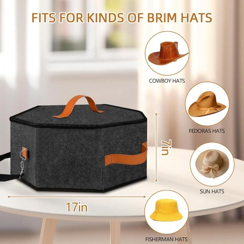 Spacious Foldable Travel Hat Organizers For Women With Heavy Duty Zippers And Reinforced Cardboard Base