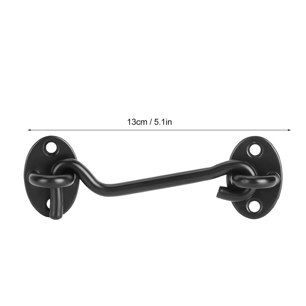 Household Stainless Steel Door Window Latch Hook Cabin Hooks Kit Hardware Accessory Black