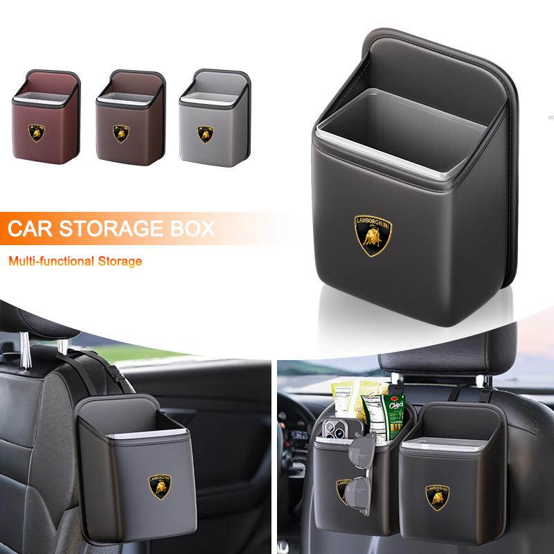 Car LOGO Sticker Seat Back Storage Case Hanging Bag Trash Can Bin For New Bentley Flying Spur Continental GT Bentayga Mulsanne CL5