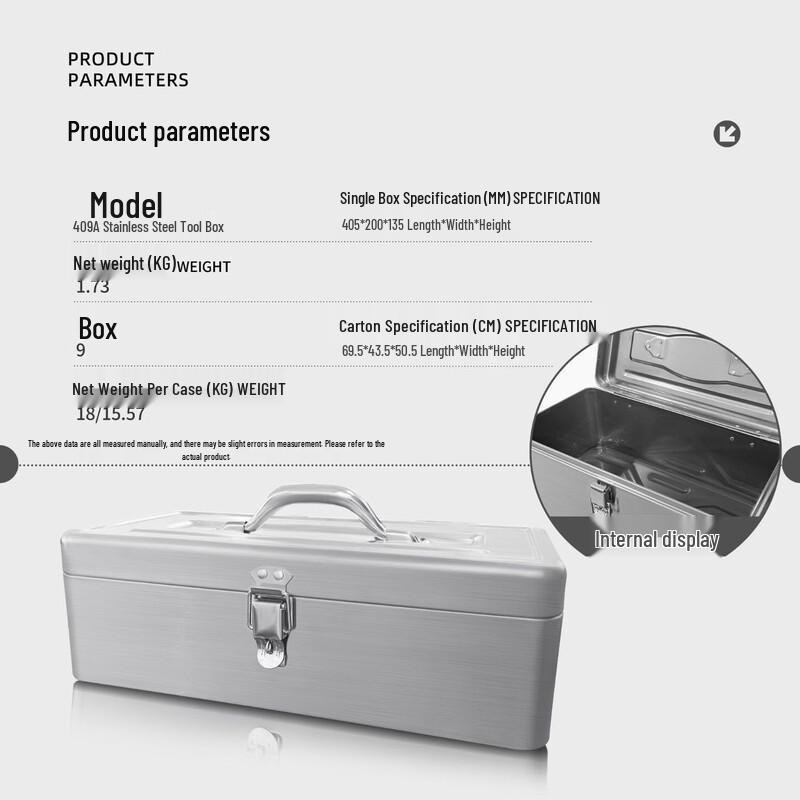 Металлический ящик для инструментов большой емкости с замком, штекер CN (адаптер в комплекте)