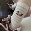 Embroidered Dachshund Mid-calf Thin Cotton Socks Fine-striped Dachshund Basic Versatile Cotton Socks