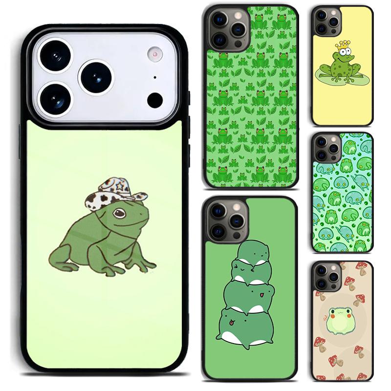 Cartoon Frog Phone Case For iPhone 17 16 15 14 13 12 11 Pro Max Plus 17Air Soft Silicone Cover