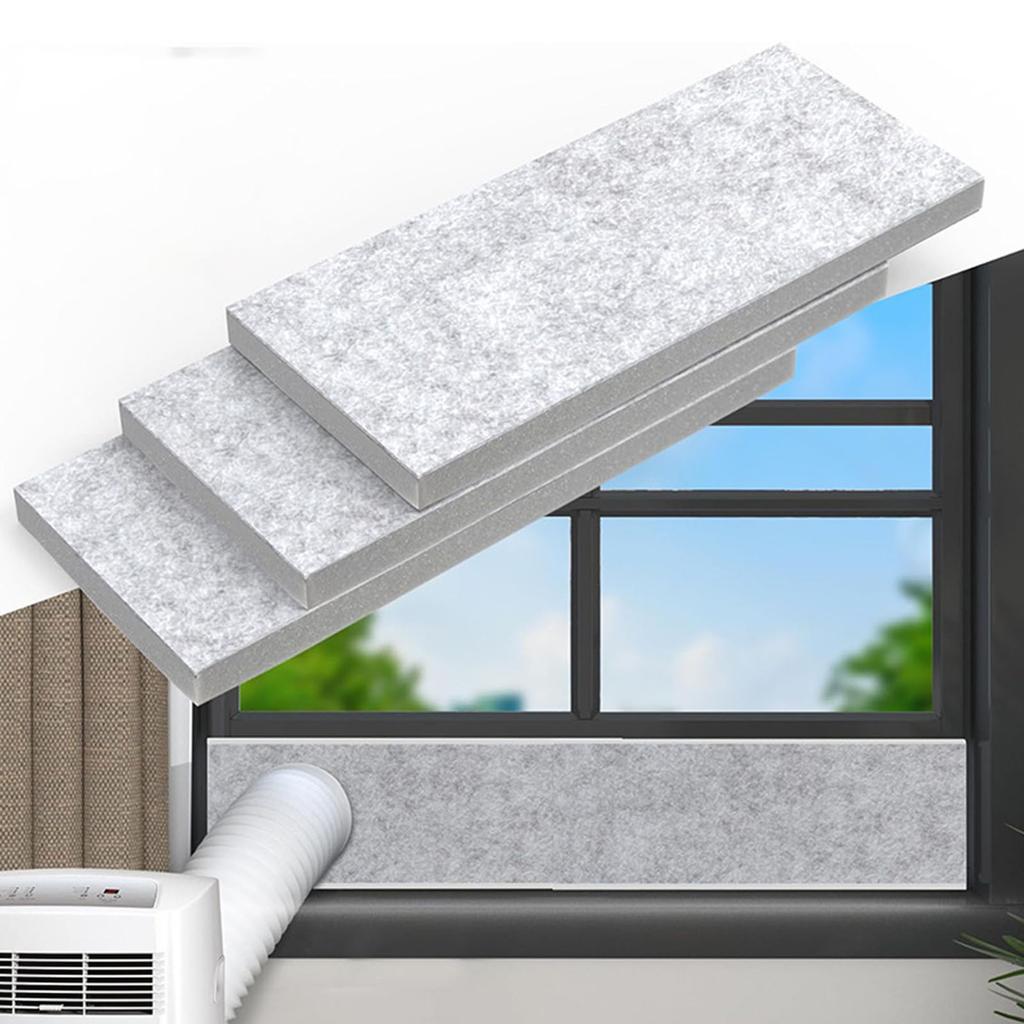 Pack of 3 Air Conditioning Window Insulation Foam Boards with Adhesive for Air Conditioning Sealing Set Noise Reduction