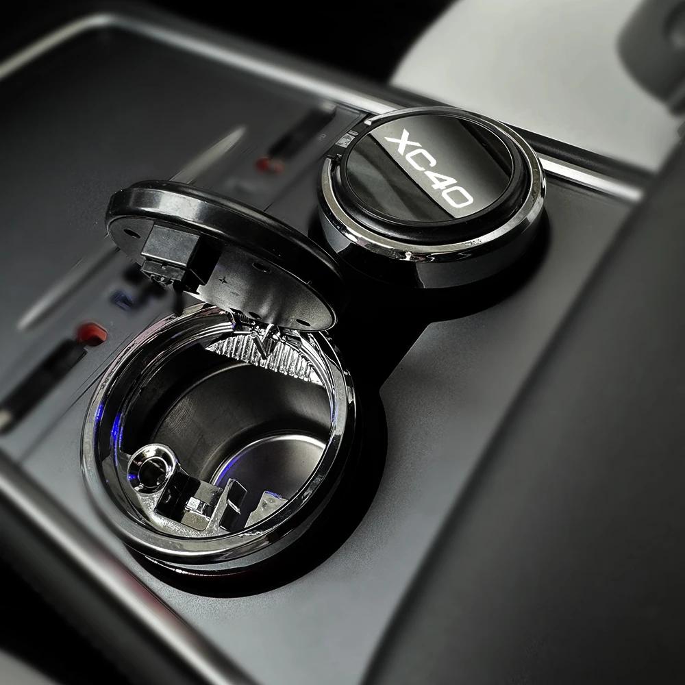 New car ashtray black mirror car ashtray push type for Volvo XC40 auto parts