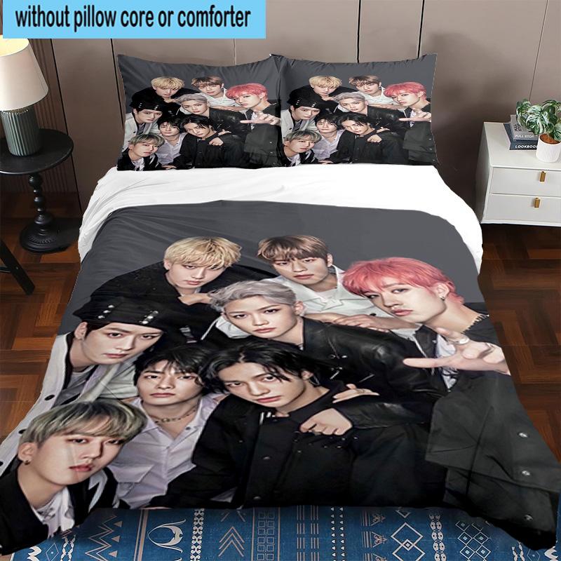 3PCS K-pop Group Poses 3pcs Bedding,Including 3PCS Duvet Cover And 2pcs Pillowcases Perfect for Christmas,Ideal for Bedroom, Dormitory