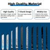 10Pcs  Multi-Purpose T-Shaft Jigsaw Blades HCS Assorted Jig Saw Blades High Speed Carbon Steel For Wood Plastic Metal Cutting