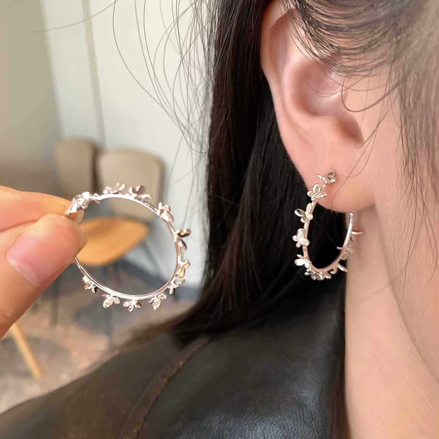 Корейские простые серьги-бабочки женские серьги легкой роскоши изысканные серьги для commuters