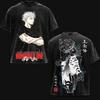 Gojo Satoru Jujutsu Kaisen Anime Clothing Men Women Oversized T-shirts Short Sleeve Washed T Shirt Cotton Tshirt Harajuku Tops