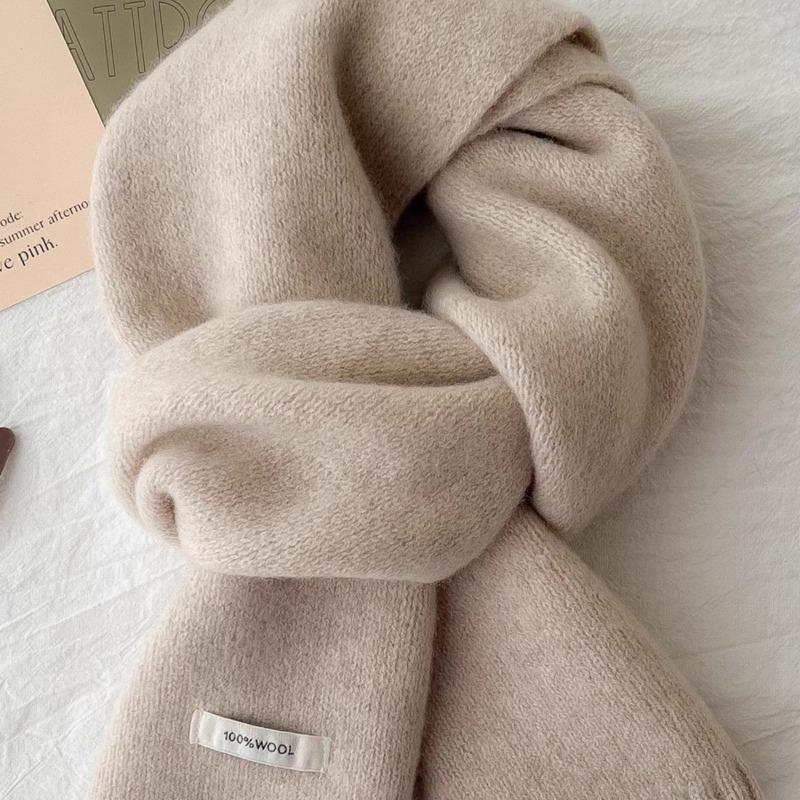 Selected Australian pure wool 100% cashmere scarf New versatile boys and girls winter warm knitted scarf