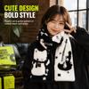 Warm Mink Wool Scarf Black White Shawl Wrap Cute Winter Scarf  Women