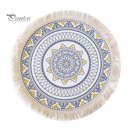 Descanso de Panela Antiderrapante para Cozinha, Jogo Americano Tecido de Algodão Estilo Boho, Jogo Americano de Mesa com Franjas de Borla para Pratos de Jantar, Jogo Americano Lavável a Quente, Suporte de Panela Resistente para Pratos Quentes,