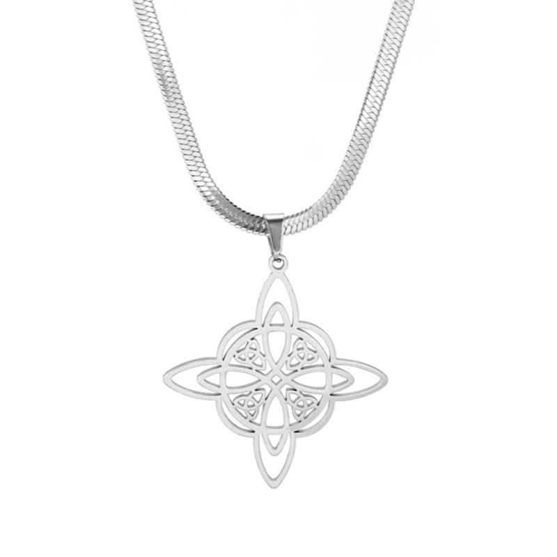 

Трендове намисто з ланцюга зі зміїним вузлом для жінок. Чаклунство. Кольє з нержавіючої сталі. Вінтажні амулети. Ювелірні вироби. Подарунок.