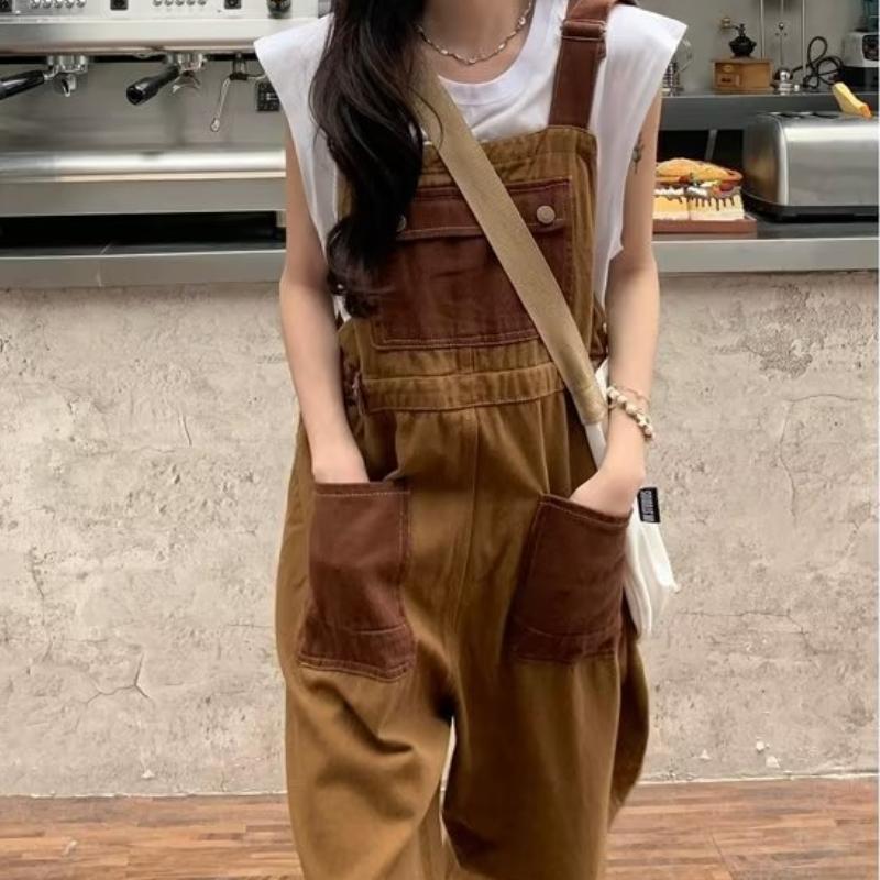 Women's Denim Jumpsuit Korean Fashion Literary All-match Suspender Chic and Elegant Woman Jumpsuit Trend Temperament Ins Popular
