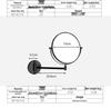 Wall-Mounted Rotating Double-Sided Vanity Mirror with Magnification