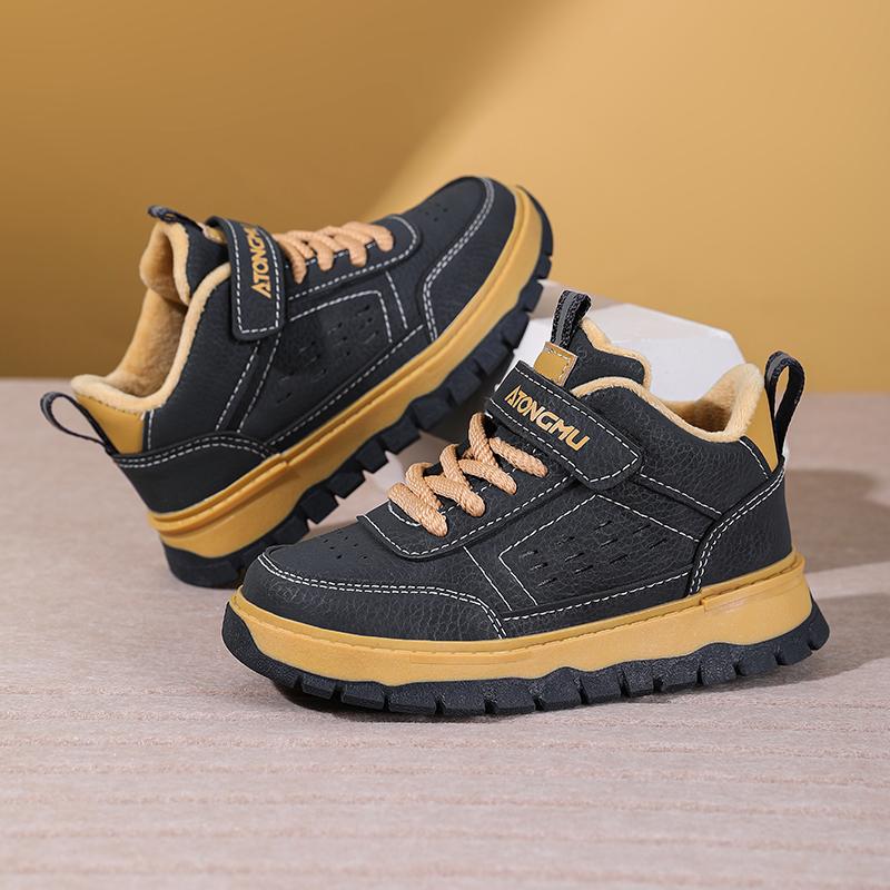 Kids Sport Shoes Spring Leather Sneakers for Boys Casual Walking School Footwear Comfortable Anti Slip Design Style Boys Shoes