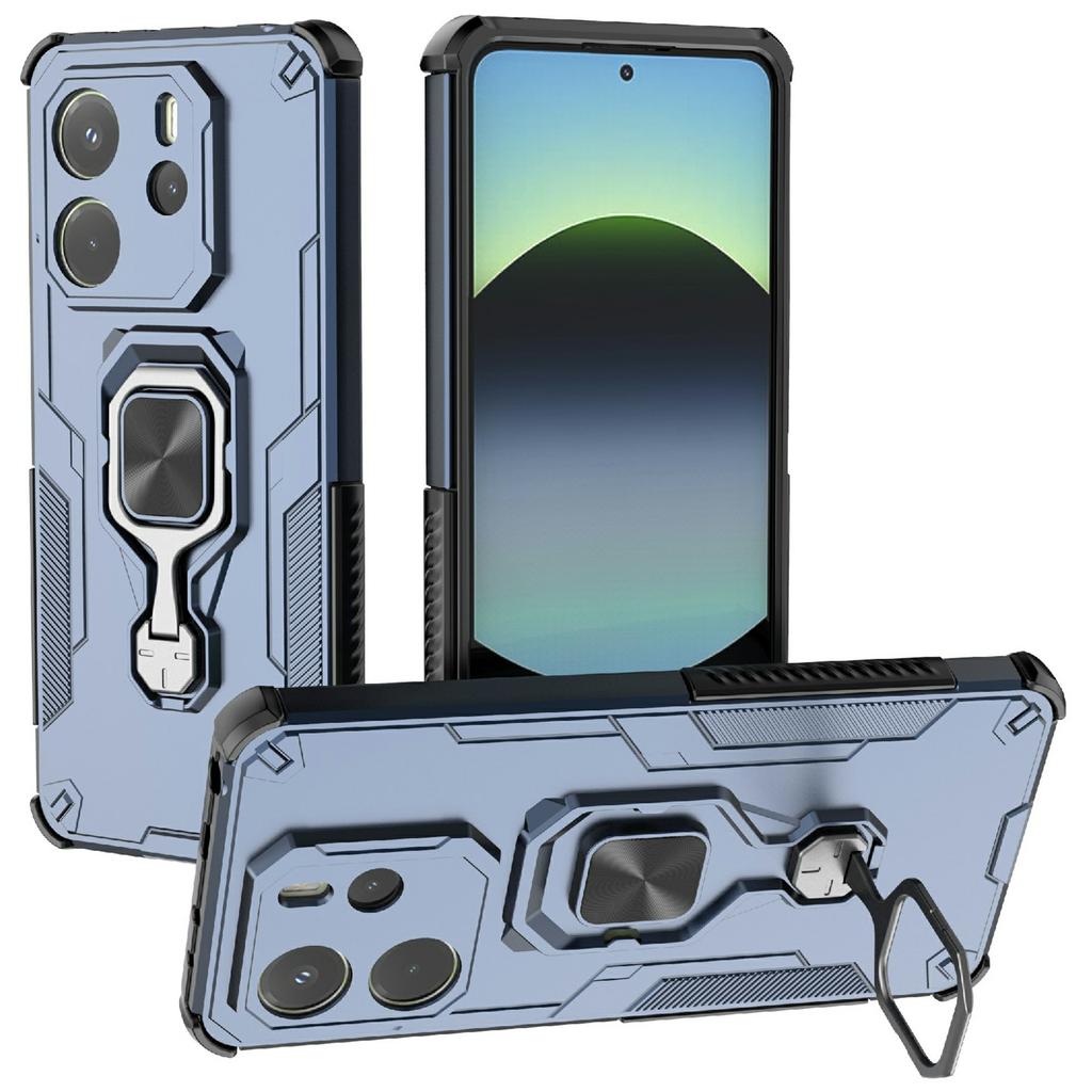 Dla Xiaomi Redmi Note 14 4G (164,84 mm) Etui Obrotowy Pierścień Podpórka PC + TPU Odporne na Wstrząsy Pokrowiec na Telefon