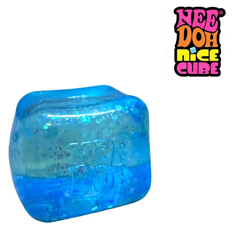 Schylling Nee Doh Kwallen Glitter Kubus, Zacht Jelly Knijp Stressverlichter Fidget Speelgoed, Sensorische NeeDoh voor Kinderen en Volwassenen