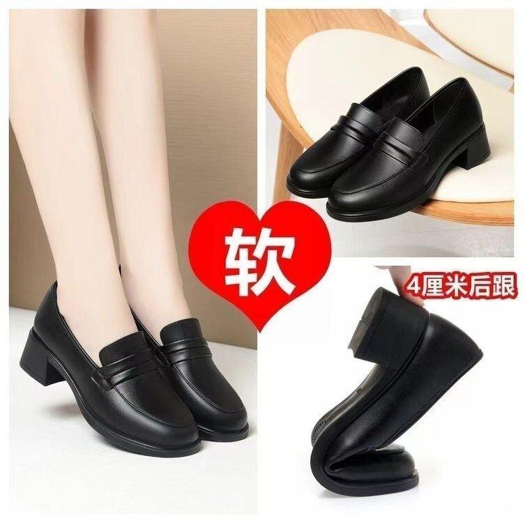 Schwarze kleine Lederschuhe im britischen Stil, neue flache Einzel-Schuhe, Herbst, große Größen.