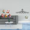 God of Fortune Resin Figurines And Metal Floral Scroll Wall Art Sculpture for Bedroom Patio Indoor