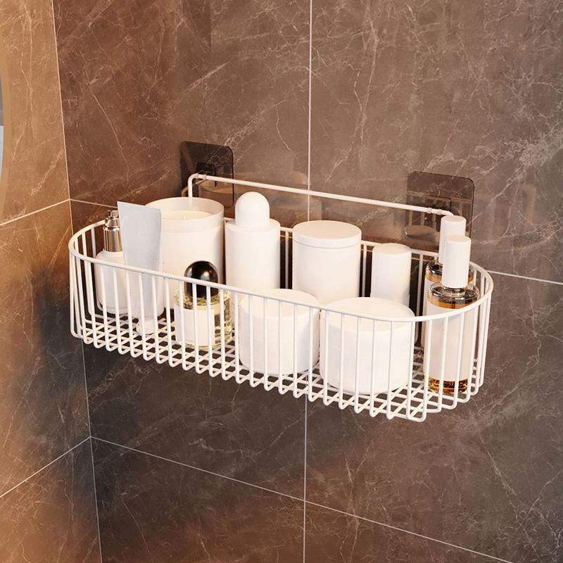 1 шт., железная подвесная полка для хранения вещей в спальню, настенная полка для хранения вещей, стеллаж для хранения вещей, корзина для хранения вещей белый