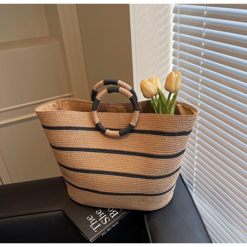 

Плетеная вручную соломенная сумка женская большой вместимости новая летняя сумка-тоут для морского отдыха ветрозащитная пляжная сумка хаки