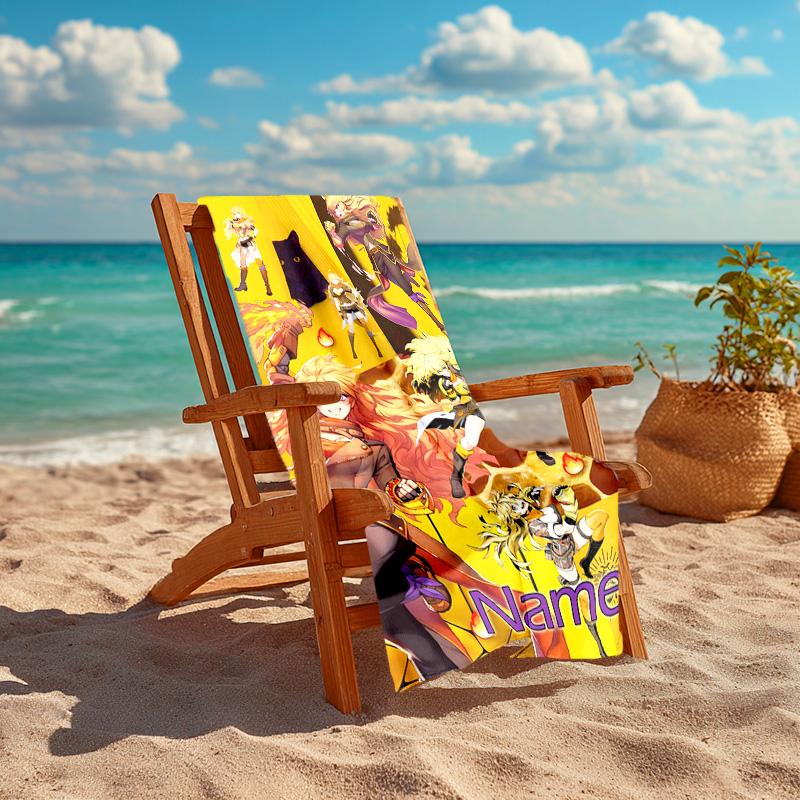 Personalisiertes, maßgeschneidertes Strandtuch mit RWBY Volume-Muster - weich, saugfähig, schnell trocknend, perfekt für Schwimmen, Camping & Baden