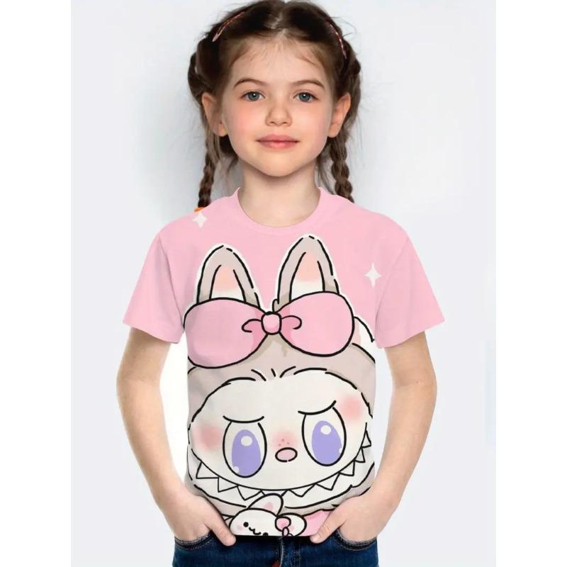 Χαριτωμένο Μοντέρνο Casual Ευέλικτο Υψηλής ποιότητας Μπλουζάκι κοντομάνικο με ζωικό μοτίβο Παιδικό Γυναικείο