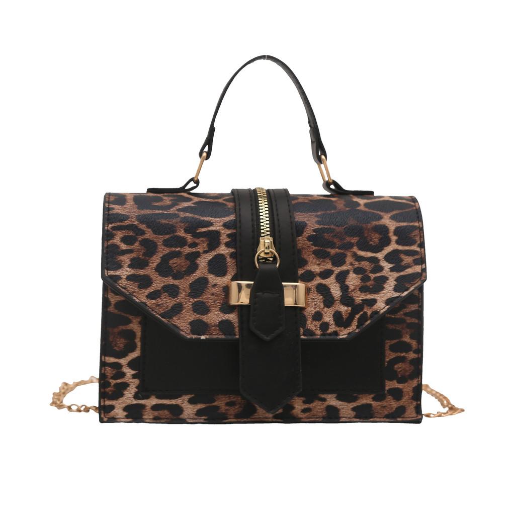 Pu Contemporary Leather Small Leopard Print Handbag For Women Versatile Daily Use Accessory