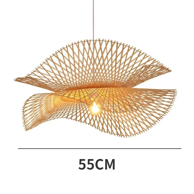 Led Rattan Natural Wicker Pendant Light Fixtures Weaven Hanging Lampshade for Living Room Bedroom Decorative Lighting Handcraft